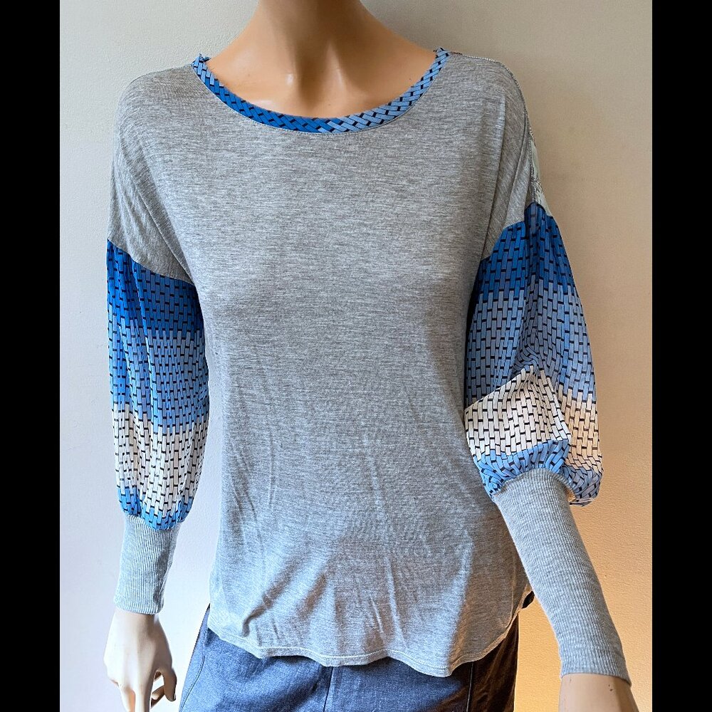lightweight long sleeve tee by Tiny sheer back and sleeve detail heathered gray